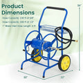 Garden Hose Reel Cart Holds 230FT of 5/8" Hose, Heavy Duty Hose Cart with 2 Wheels & Storage Basket, Portable Water Hose Organizer for Yard