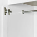 Freestanding 4 Door Wardrobe Armoire with 2 Drawers and Hanging Rods for Clothes Storage