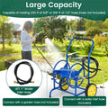 Garden Hose Reel Cart Holds 230FT of 5/8" Hose, Heavy Duty Hose Cart with 2 Wheels & Storage Basket, Portable Water Hose Organizer for Yard