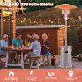 50,000 BTU Propane Outdoor Heater, Round Patio Heater with Stainless Steel Burner, Tip Over, Flame Out Protection, Wheels, CSA Certificated