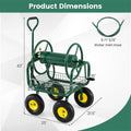Portable Garden Hose Reel Cart Holds 300FT of 5/8" Large Capacity, Heavy Duty Metal Hose Cart with 4 Wheels & Storage Basket for Lawn Yard