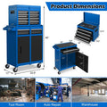 2 in 1 Rolling Tool Chest, 5-Drawer Tool Storage Cabinet with Wheels, Adjustable Shelf, Tool Box Organizer for Garage Warehouse Workshop