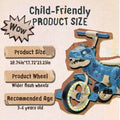 Xuanlur Kids Ride on Dinosaur Tricycle, Toddlers Kid Trike with Wide Flash Wheels, Anti Slip Pedals, Rear Basket, Music & LED Lights, Toddler Bike