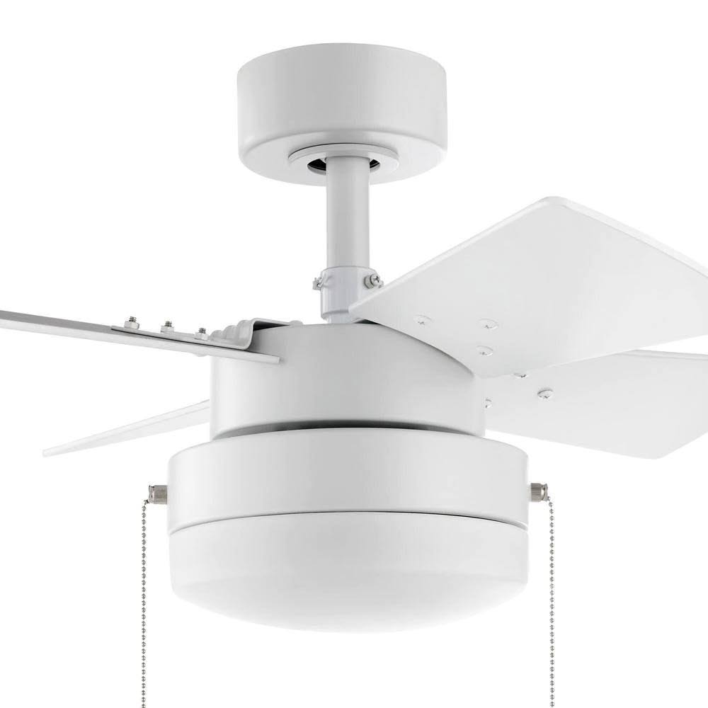 Hampton Bay YG922B MWH Metarie II 24 in. Indoor Matte White Ceiling Fan with Light