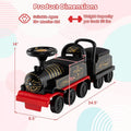 6V 2 Seater Ride On Train with Detachable Carriage, Under Seat Storage, Whistle & Flashing LED Lights, Trackless Electric Ride On Toy for Kids