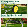 Garden Hose Reel Cart Holds 230FT of 5/8" Hose, Heavy Duty Hose Cart with 2 Wheels & Storage Basket, Portable Water Hose Organizer for Yard