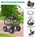Portable Garden Hose Reel Cart Holds 300FT of 5/8" Large Capacity, Heavy Duty Metal Hose Cart with 4 Wheels & Storage Basket for Lawn Yard