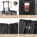 20 in Carry on Luggage with Cup Holder & USB Port, Airline Approved TSA Locked Luggage, Lightweight PC Material Travel Suitcase