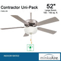 Minka Aire Fans Contractor II Uni Pack 5 Blade Ceiling Fan with Light Kit 18