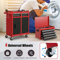 2 in 1 Rolling Tool Chest, 5-Drawer Tool Storage Cabinet with Wheels, Adjustable Shelf, Tool Box Organizer for Garage Warehouse Workshop