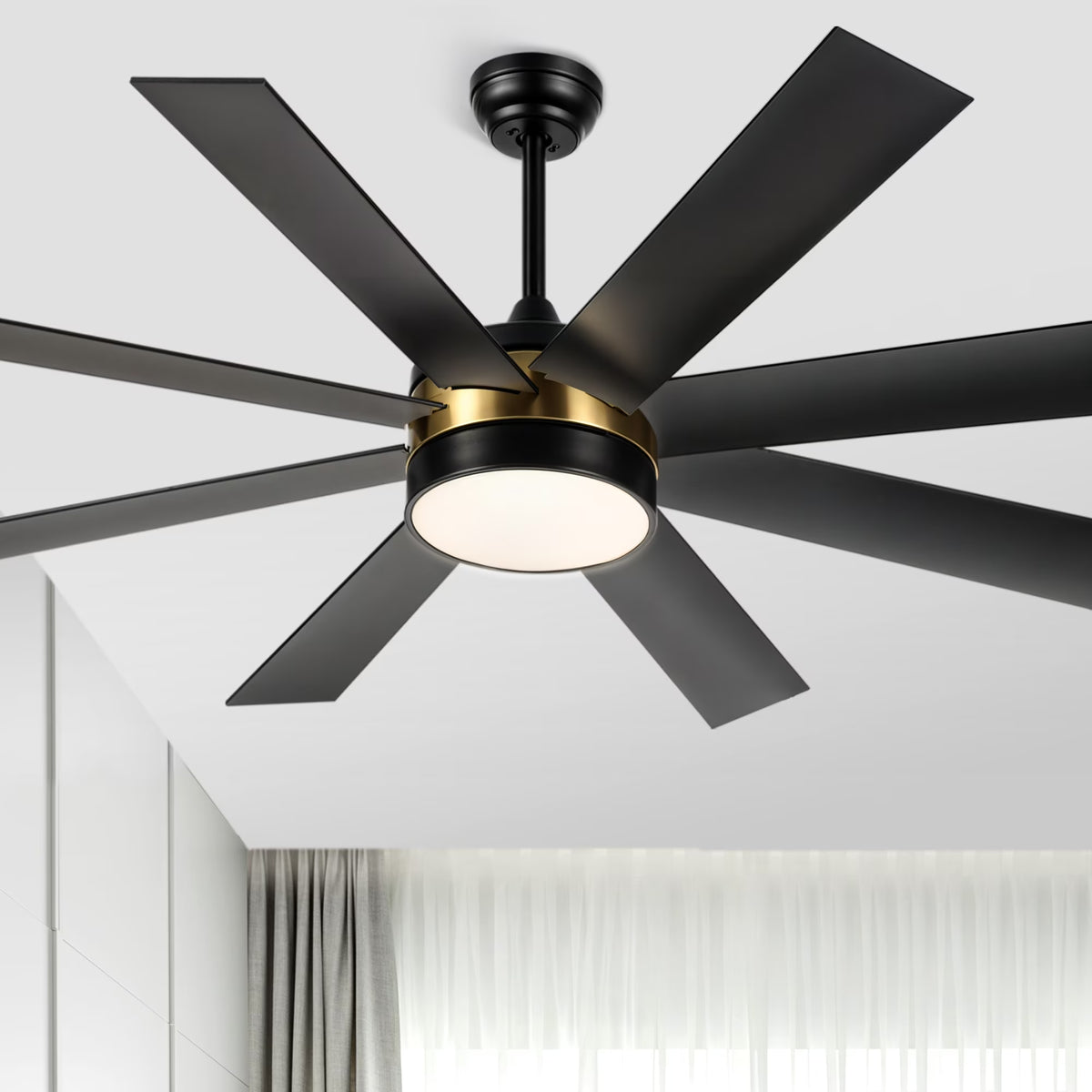 Dextrus 60 in Modern LED Outdoor/Indoor Ceiling Fan with Remote Control