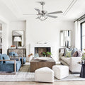 Parrot Uncle 52 Inch Contemporary Chrome Ceiling Fan with Integrated LED Lights and Remote Control